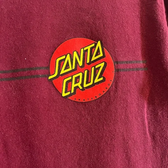 Classic dot men's Santa Cruz t-shirt size medium in burgundy - Picture 4 of 12